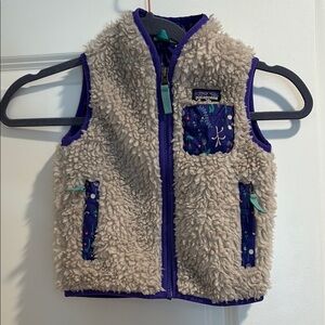 Patagonia Retro-x Vest with Purple Trim, 2t, EUC